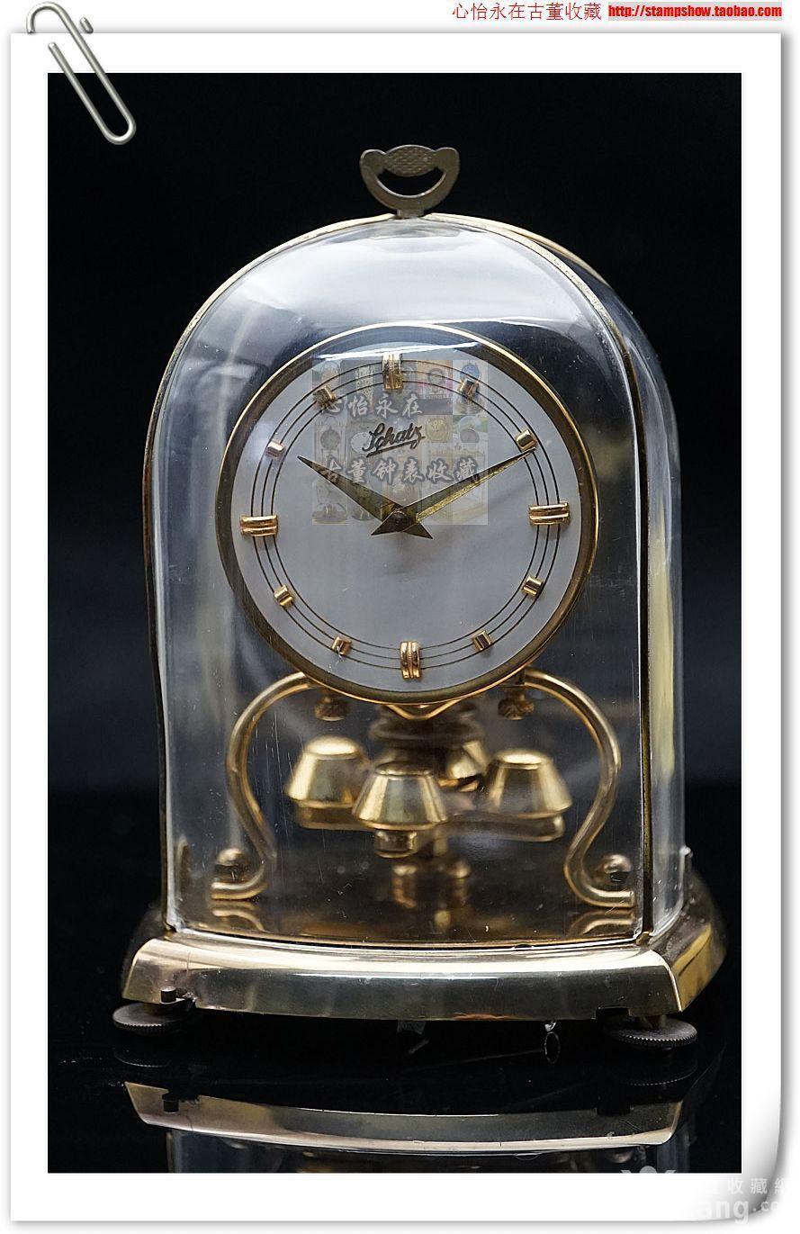 德国古董钟/沙茨400天钟机械钟/欧式壁炉钟/鸟笼型座钟