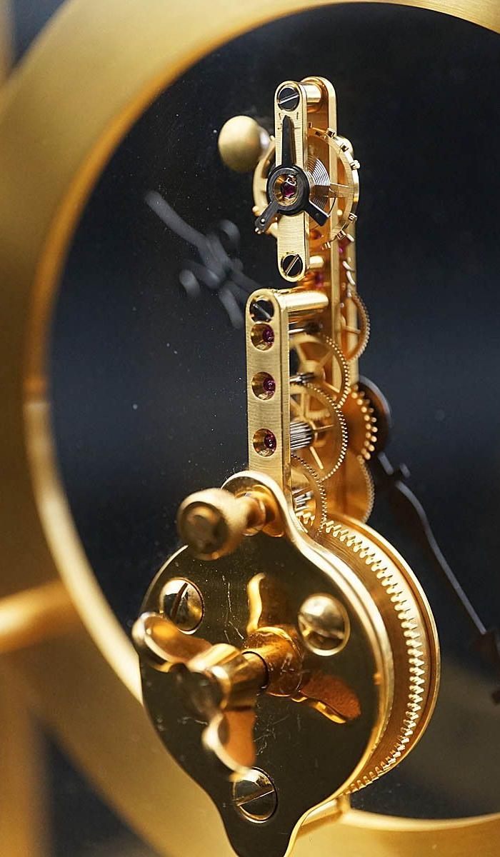 瑞士钟积家jaeger单金桥机械钟-镂空座钟(带原盒原证)