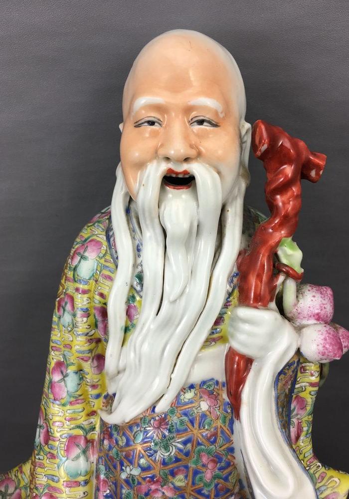 清代:精品寿星瓷塑【福建会馆游长子造】