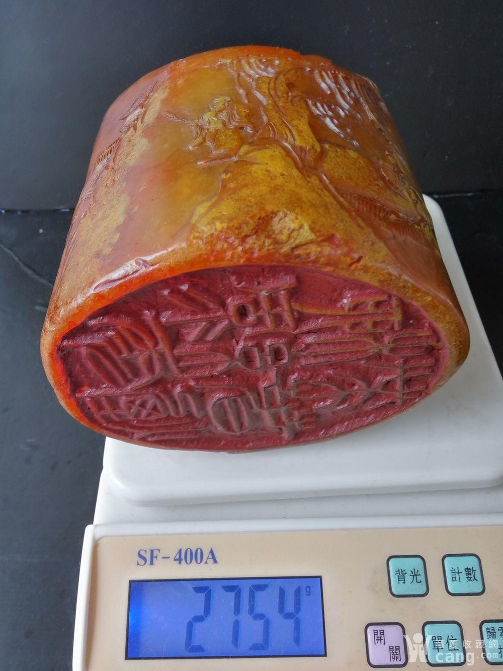 近现代,林友竹作,寿山田黄石,薄意雕摆件 印章 2754克