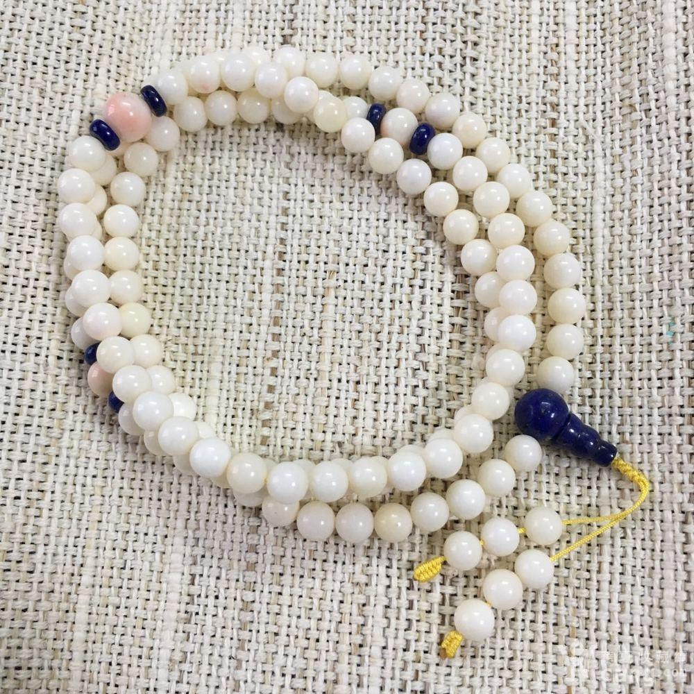 深海白珊瑚108佛珠手链