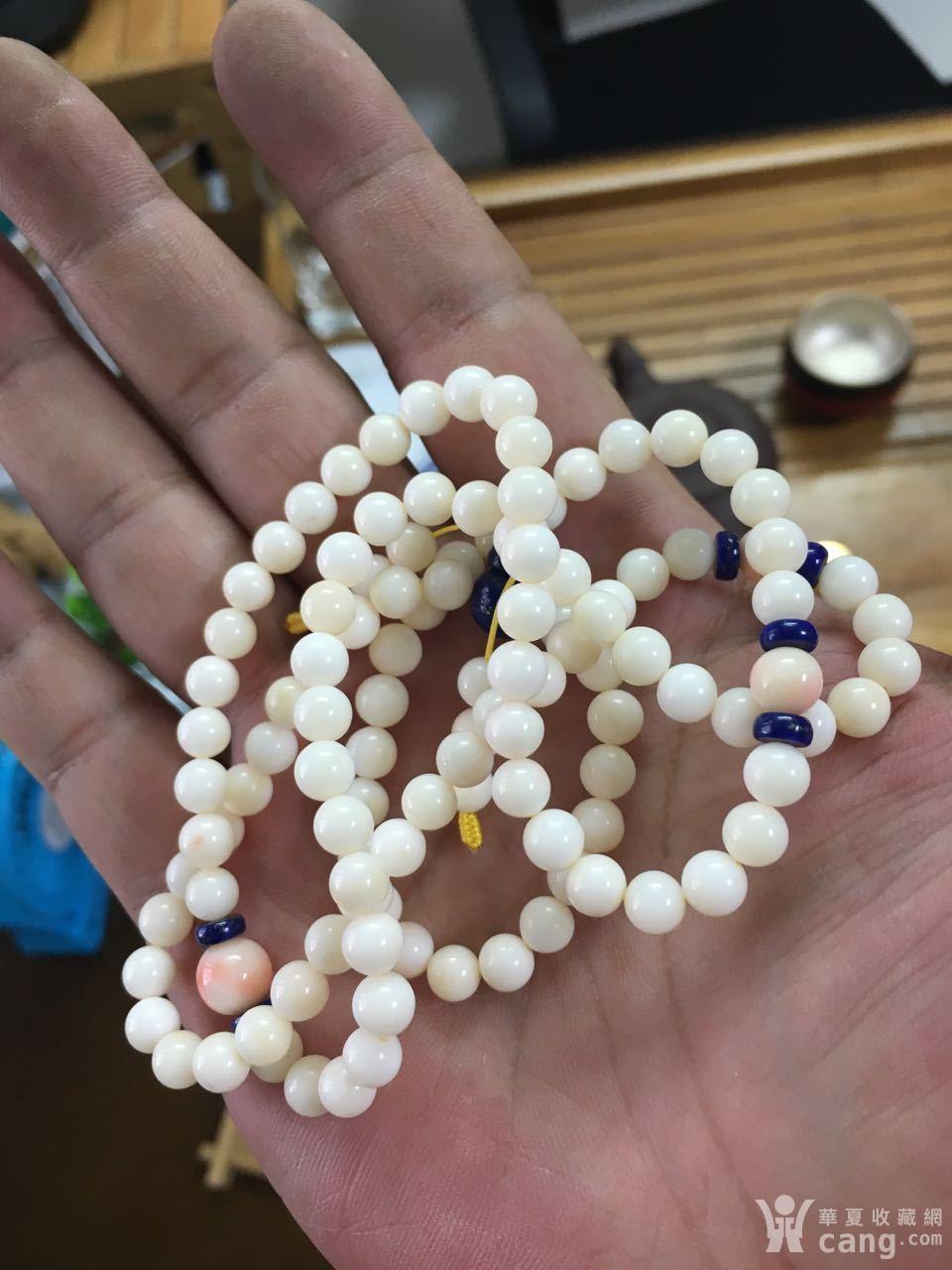 深海白珊瑚108佛珠手链