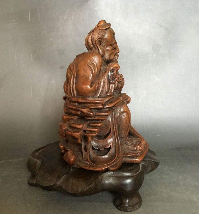 清代老竹子圆雕人物摆件老物件老东西