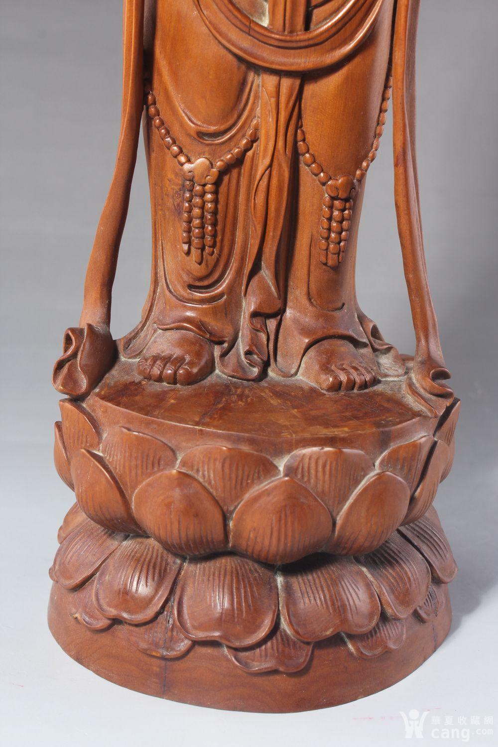 清代 黄杨木雕观音立像