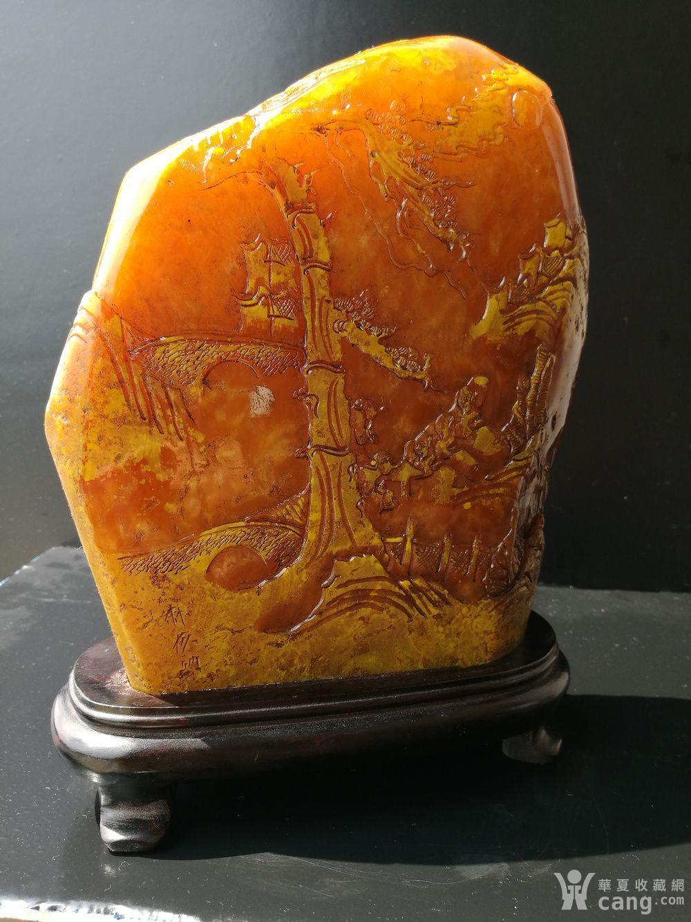 田黄证书 清,林友竹作寿山田黄石薄意雕摆件 印章:5621克