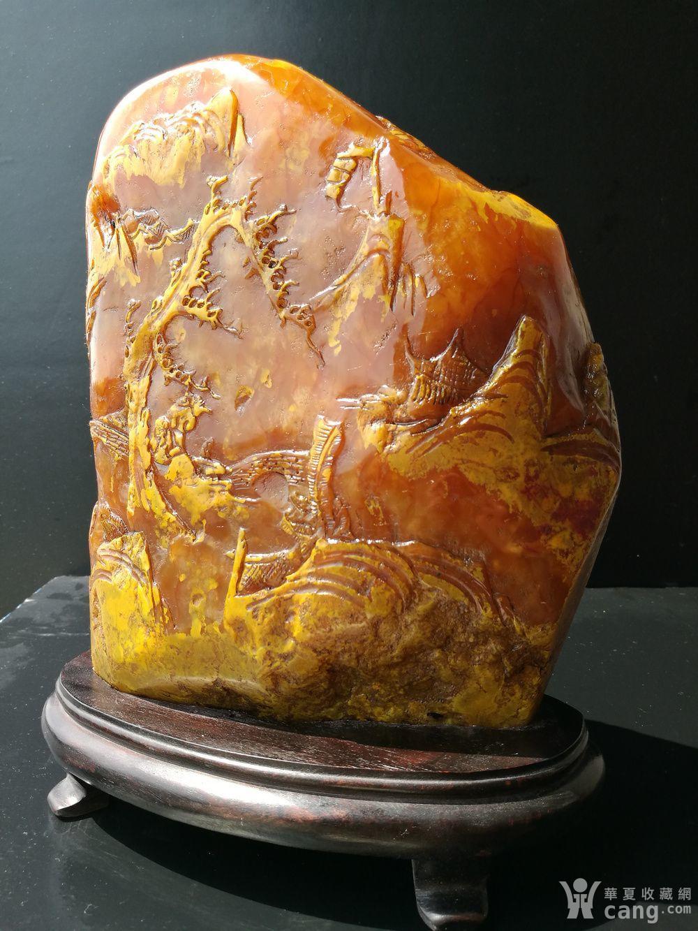 近现代,林友竹作,寿山田黄石,薄意雕,摆件 印章:5621克