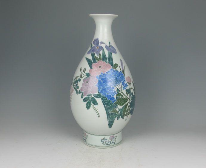 清代 醴陵釉下五彩花卉玉壶春瓶