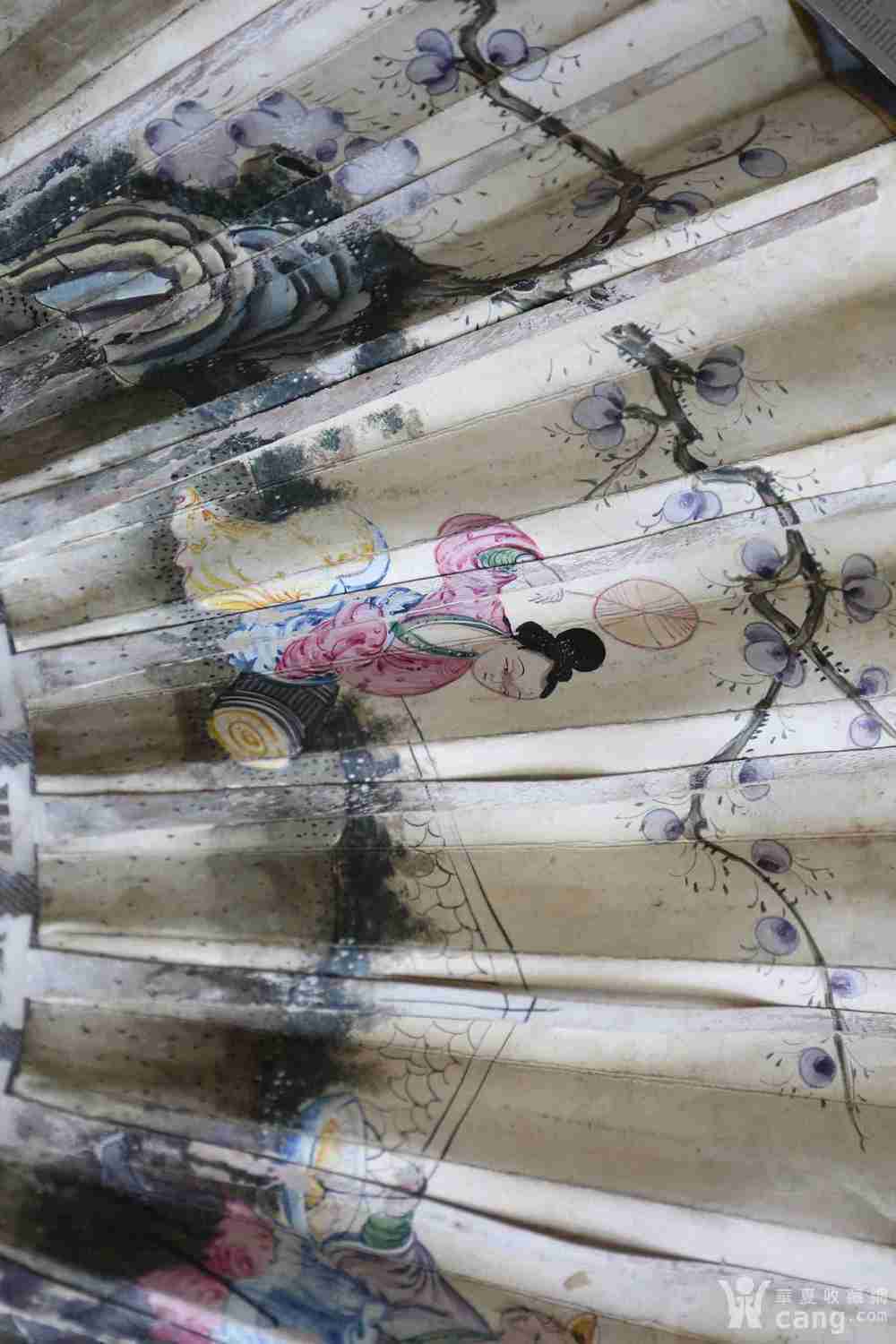 北美博艺堂 ▼清 罕见双面绘 西洋画 国画 珍贵折扇