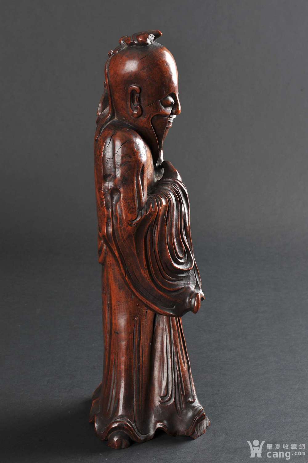 明代/清早期 黄杨木东方朔偷桃立像