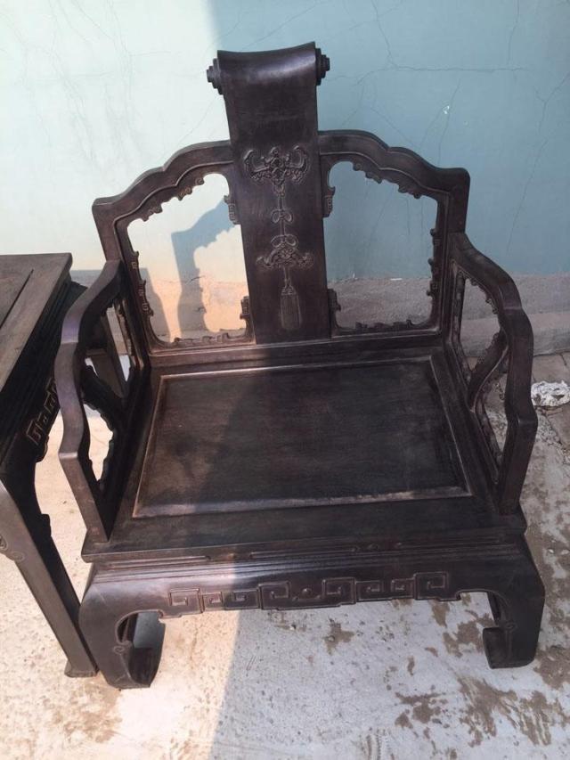 清代小叶紫檀老货太师椅_华夏古玩城_华夏收藏网