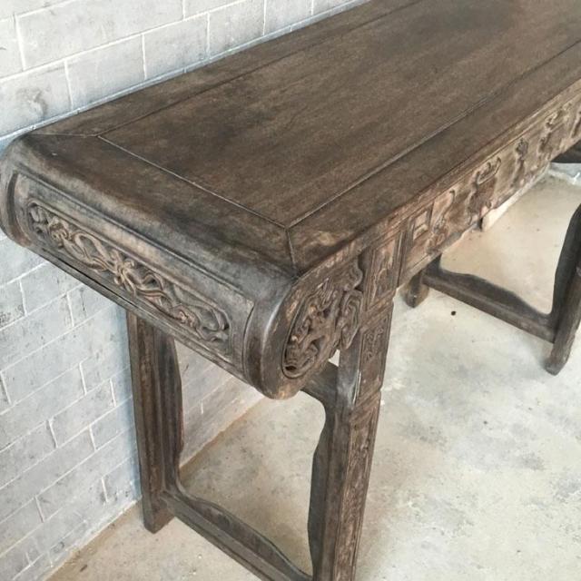 老家具紫檀木器古董古代清代老檀木琴案