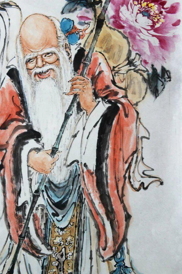 【当代名家】著名画家"龚美人"龚学渊献寿图软片