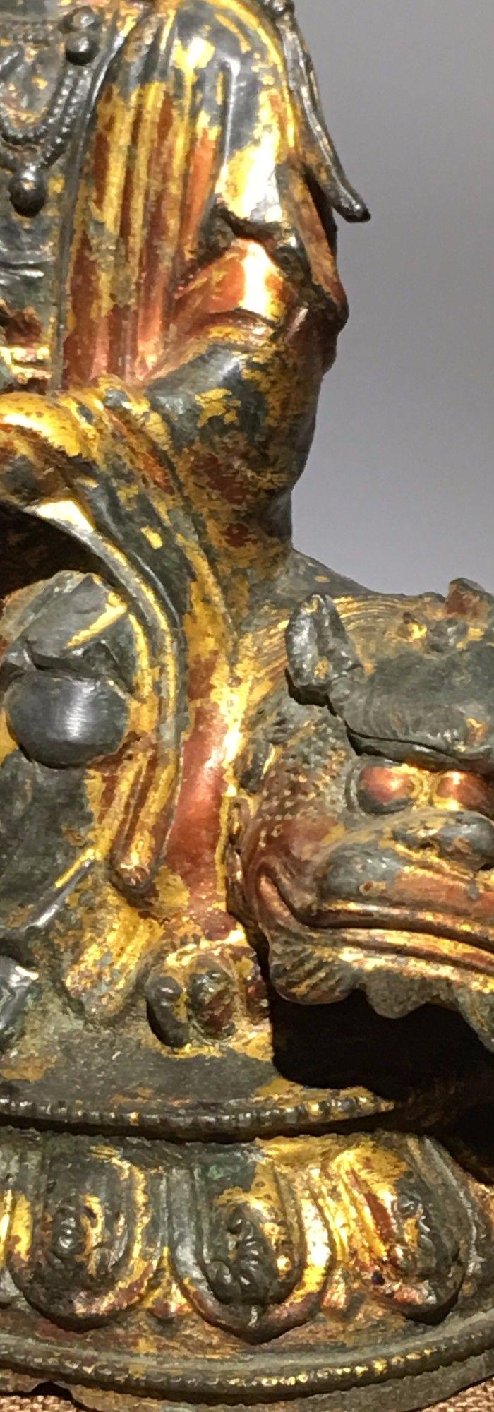 明代漆金文殊菩萨