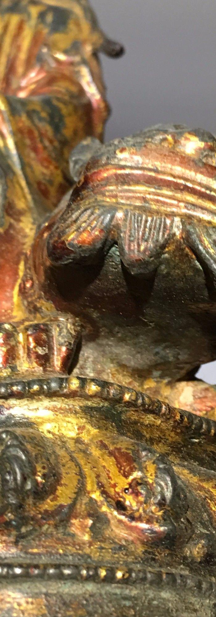 明代漆金文殊菩萨