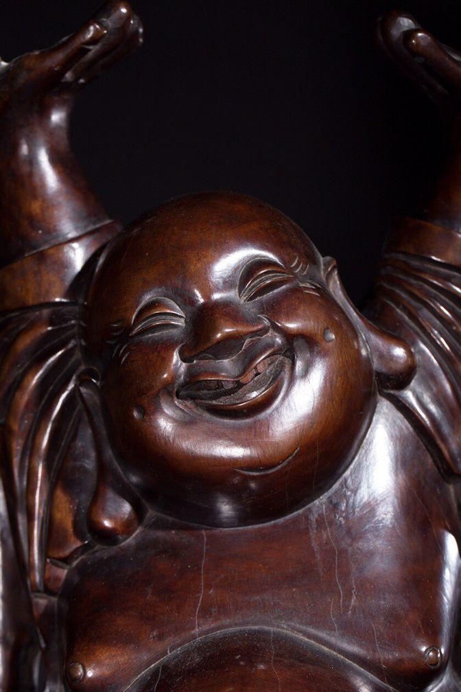 龙眼木雕弥勒佛摆件