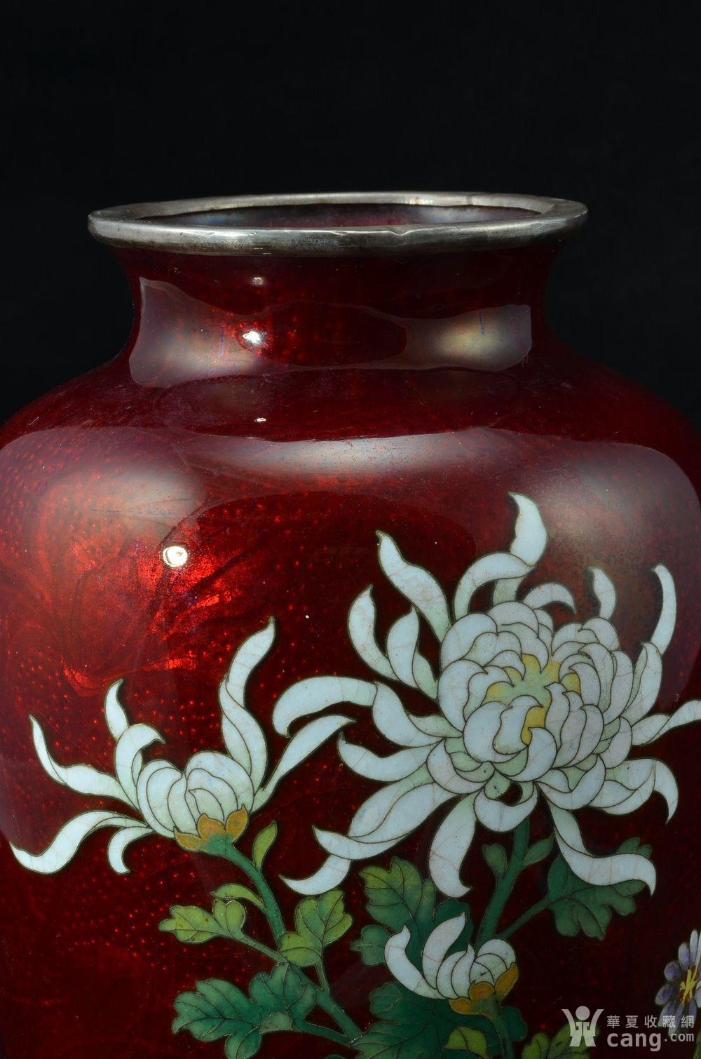 精品 银胎七宝烧大花瓶