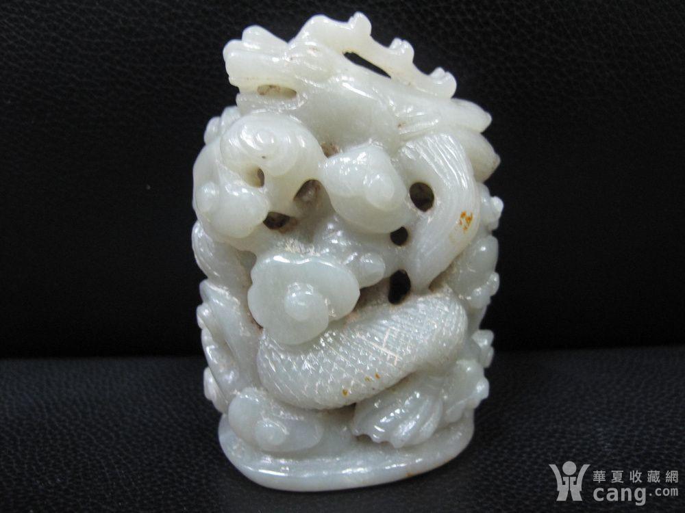 元代和田青白玉龙形大帽顶