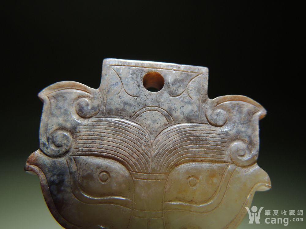 仿古工艺品 玉器 古玉老玉 西汉兽面纹玉佩饰 双面纹 包老
