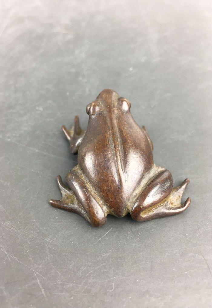 古玩老铜器青蛙摆件