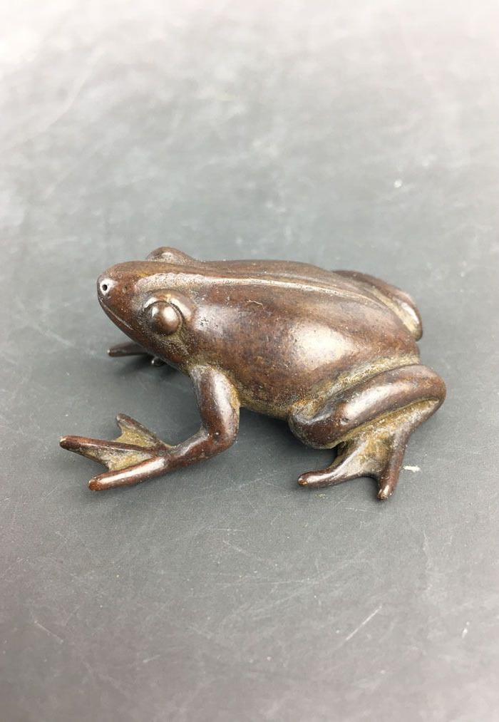 古玩老铜器青蛙摆件