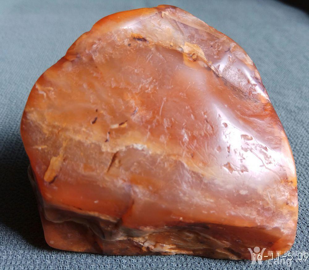 清代 橘皮红田黄冻石