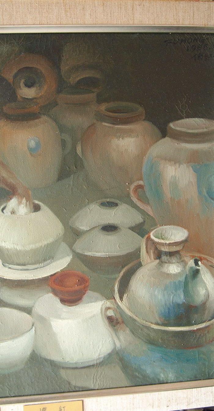 当代-油画家-傅红-《制陶的藏民》