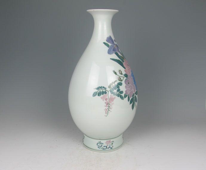 清代 醴陵釉下五彩花卉玉壶春瓶