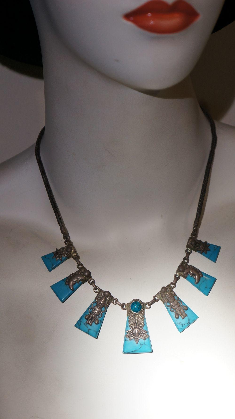 印第安老银项链