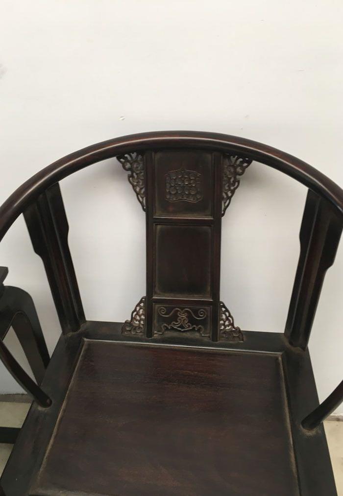 民国小叶紫檀圈椅王一对