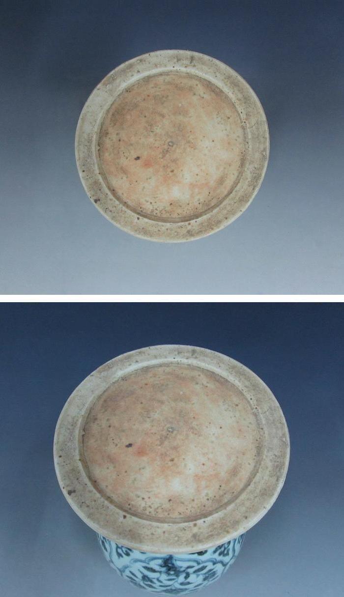 明洪武青花开光花卉纹梅瓶