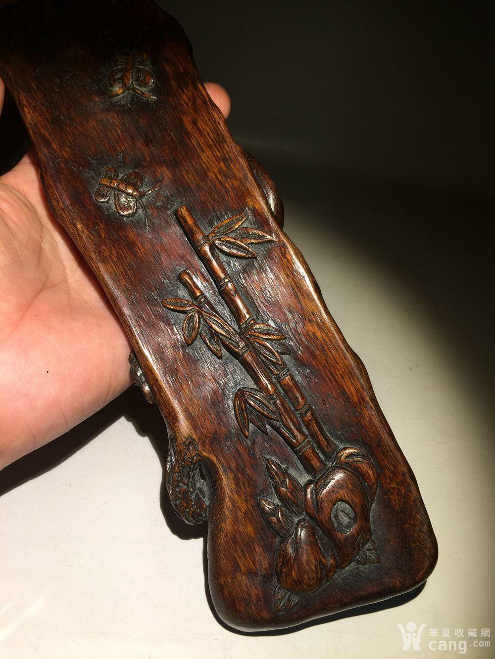 沉香雕岁寒三友镇纸