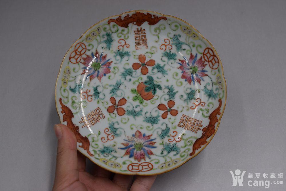嘉道粉彩喜字盘