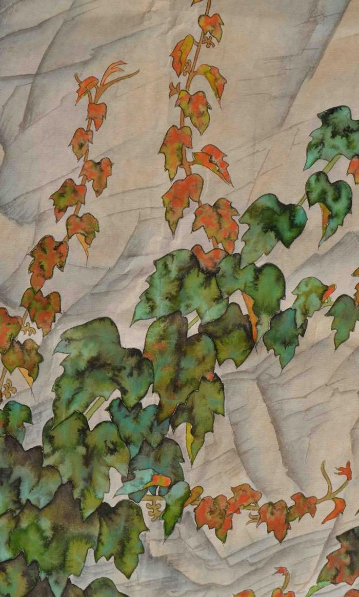 当代重彩工笔名家金鸿钧《竞攀》软片