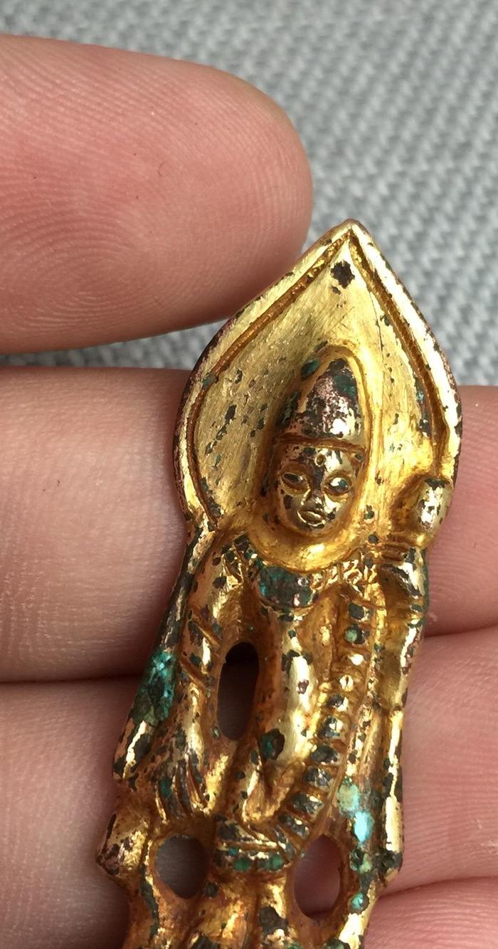 元 铜鎏金观音随身佛