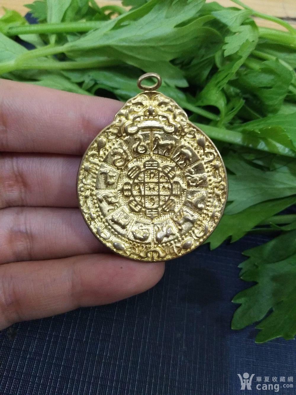 藏式黄铜九宫八卦牌吊坠十二生肖挂牌挂件diy摆件吊牌坠