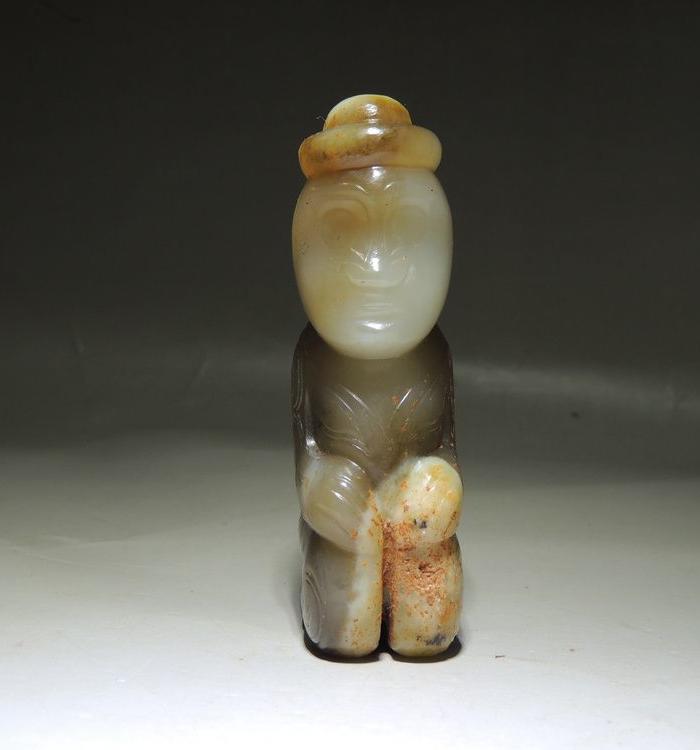 西周跽坐玉跪人 和田玉