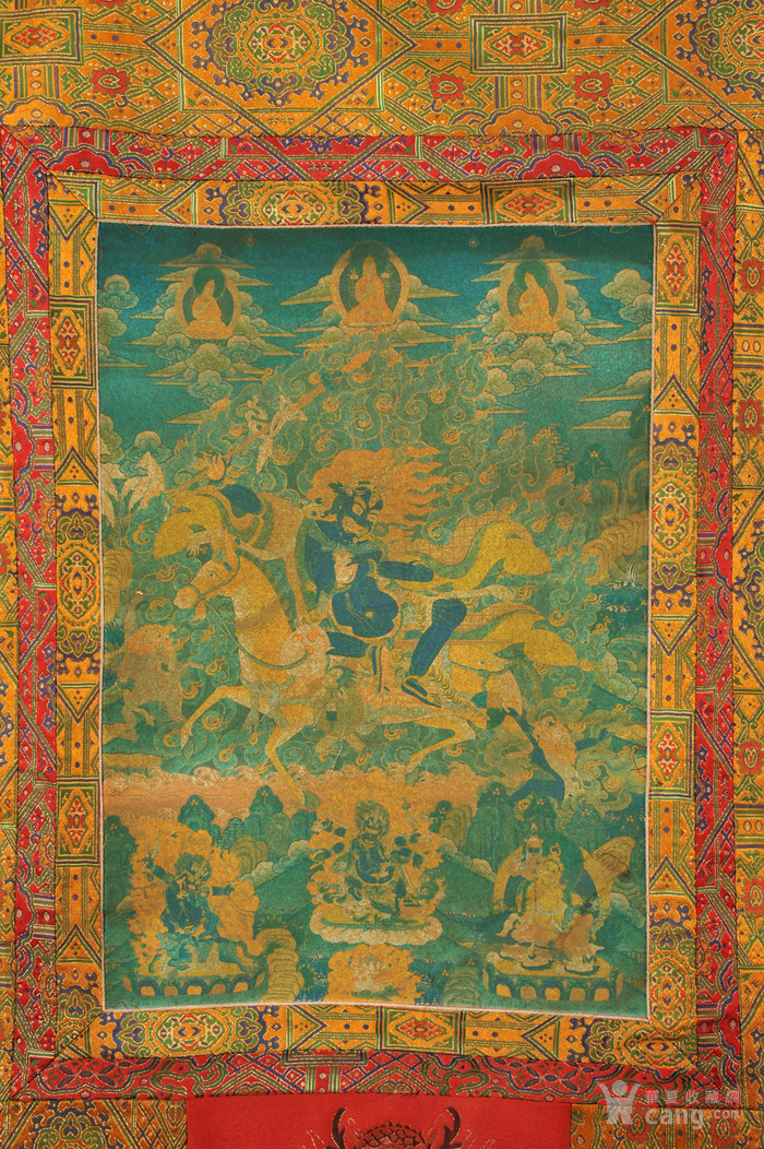 清代 唐卡骑马护法