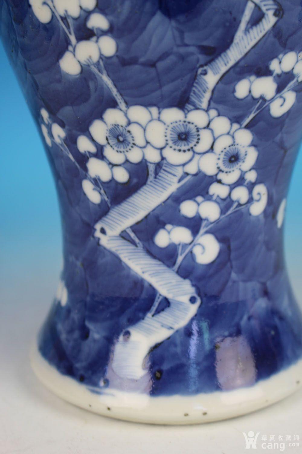 清晚期青花冰梅纹大瓶