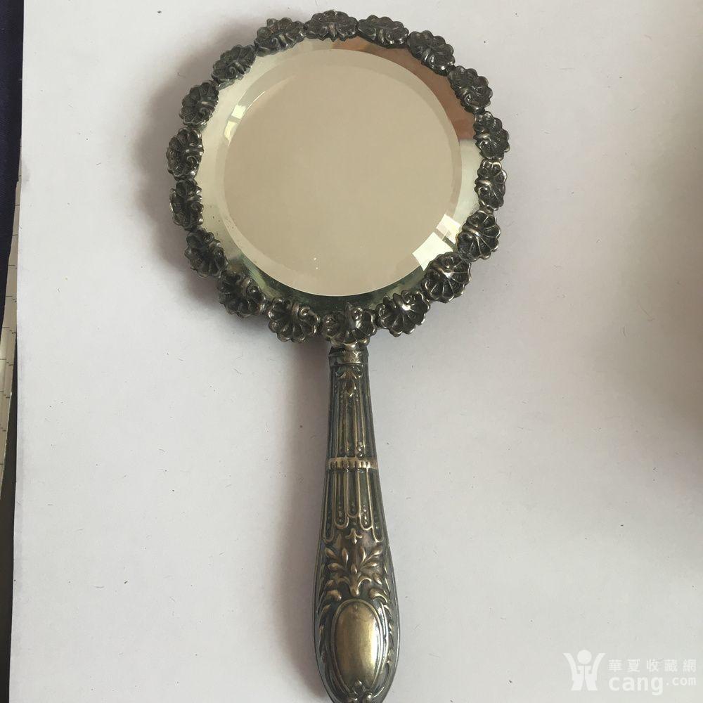 欧洲回流纯银化妆镜子800银