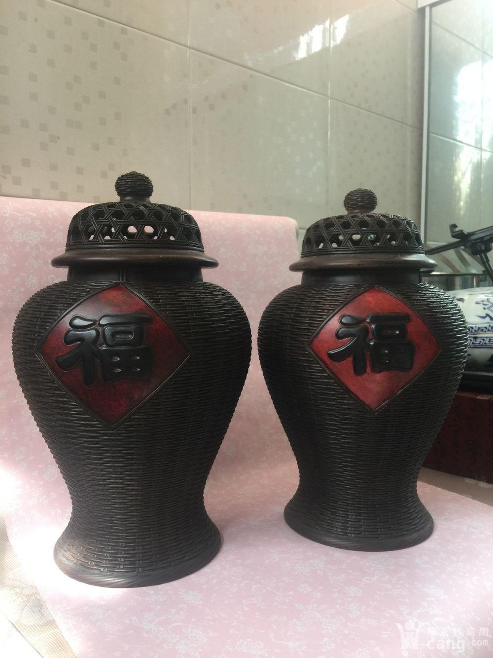 民国紫砂制作大师张维款将军罐一对