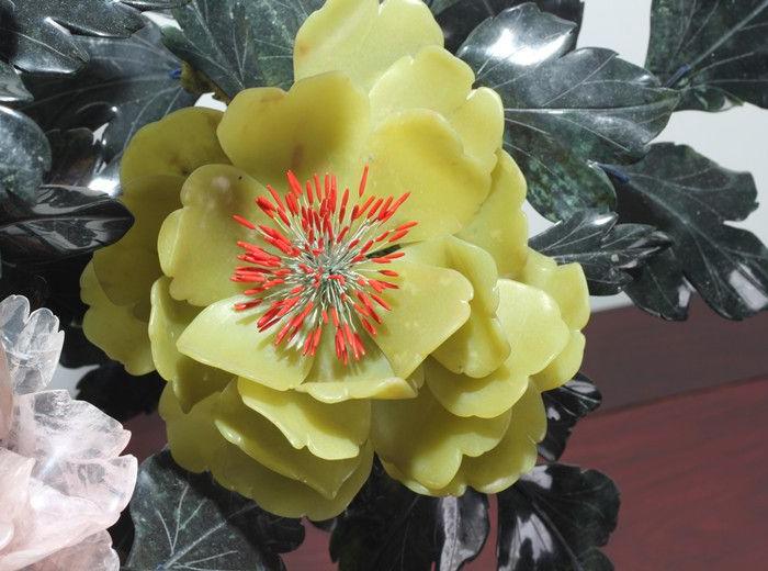 创汇期.巨型 景胎蓝玉石多宝牡丹大盆景一组