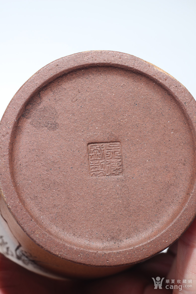 清末民国 吴德盛制 紫砂鸡腿瓶