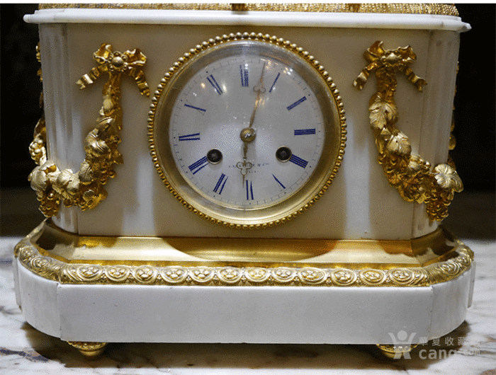 钟表西洋器 钟 老巴黎西洋古董 法国19世纪晚期大理石铜雕机械座钟