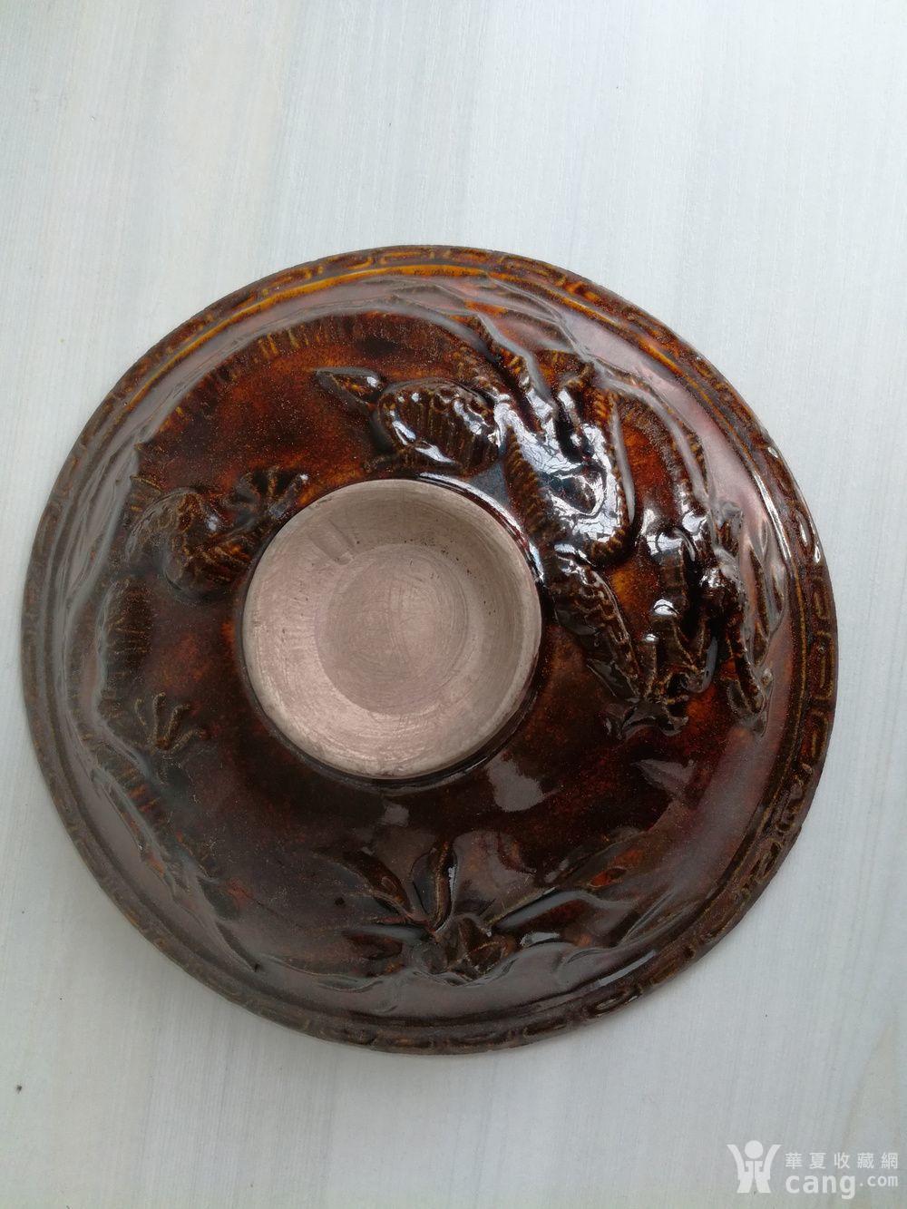 定窑紫金釉龙纹大碗