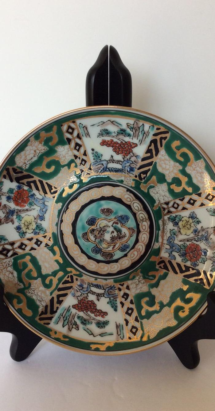 美国回流兴业坊 手绘彩绘描金伊万里挂盘3件 带款