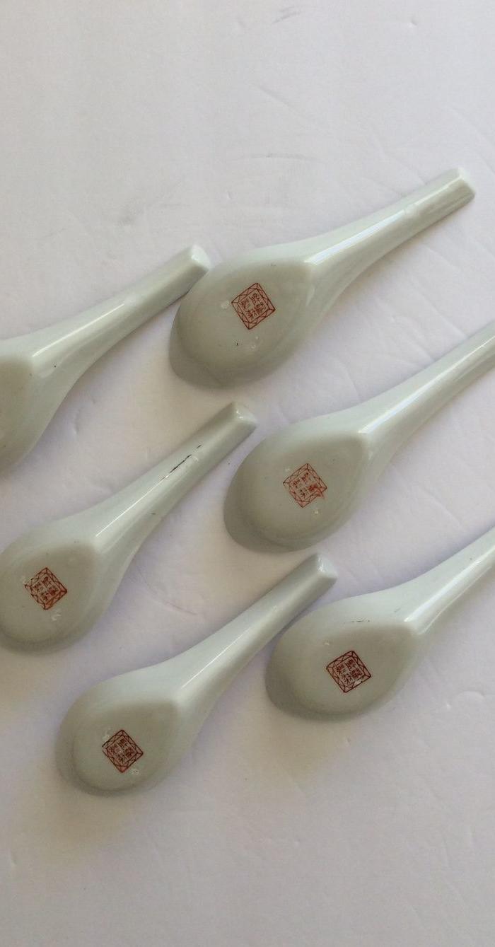 美国回流兴业坊 民国花卉匙勺6只 罗森监制款