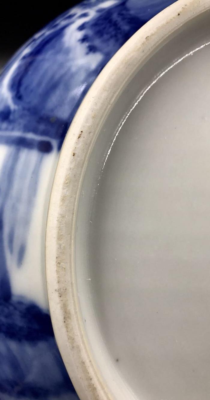 清乾隆精品青花山水大灯笼瓶
