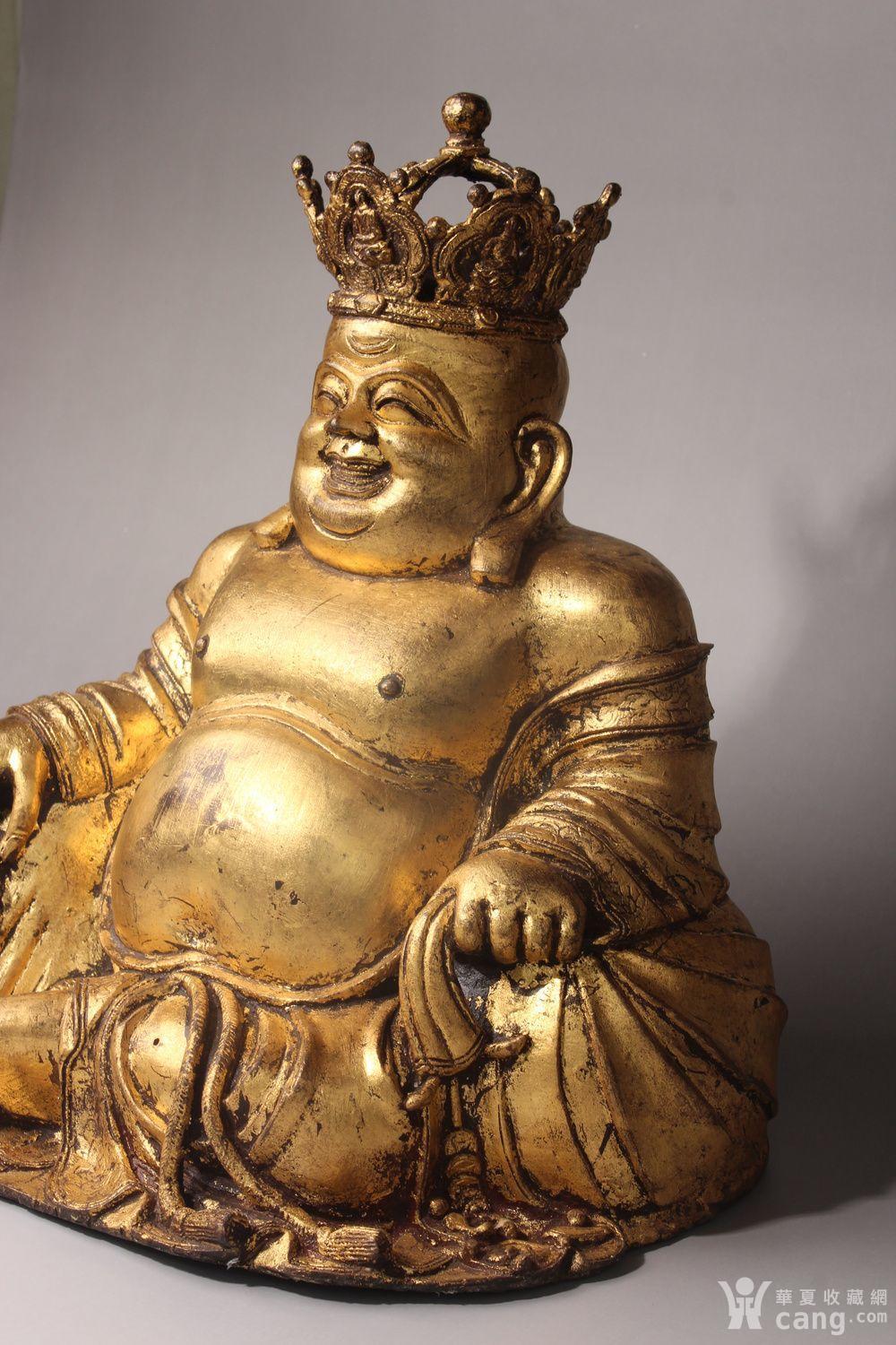 清早期 铜鎏金弥勒佛坐像
