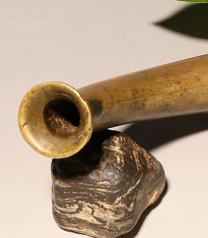 清代老铜道教法器龙角号角