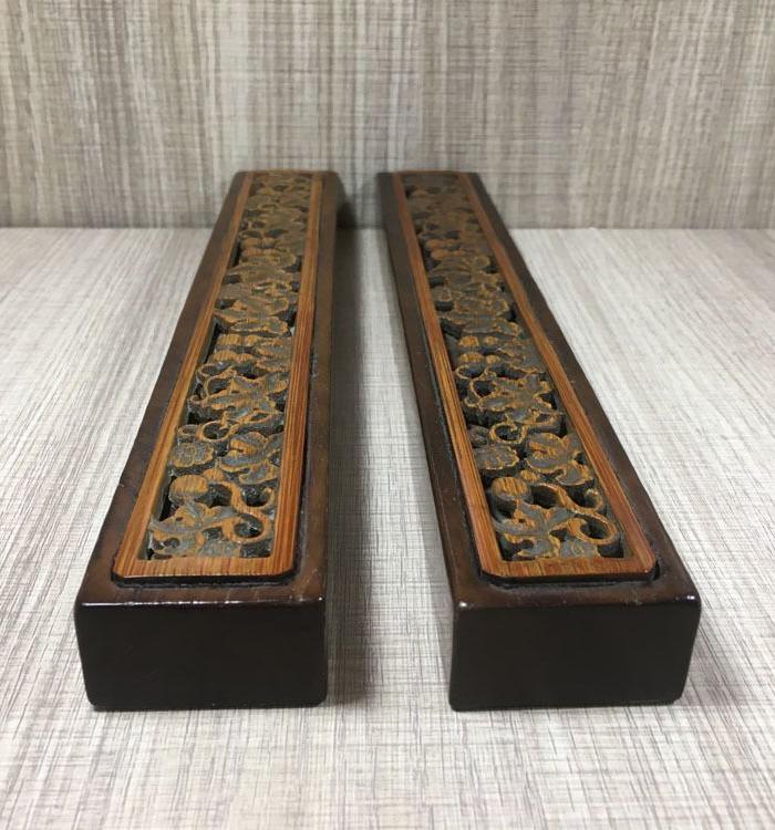 清代传世黄花梨嵌竹雕镇纸古玩杂项老镇纸摆件古玩杂项
